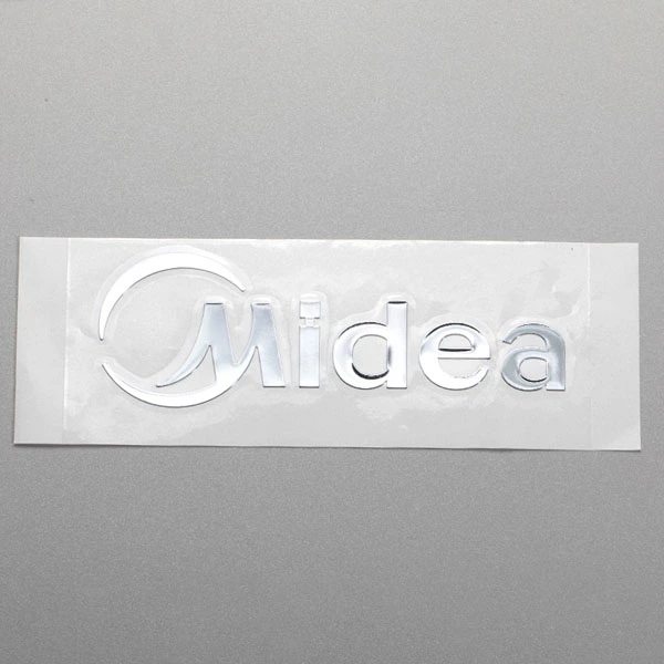 Elettroformatura sottile personalizzata Oro Nichel Trasferimento logo 3D Lettere metalliche Etichette Adesivi metallici cosmetici UV Adesivo per decalcomanie cromate
