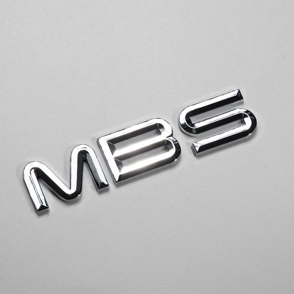 Emblema 3D in ABS cromato Logo automobilistico a specchio color argento