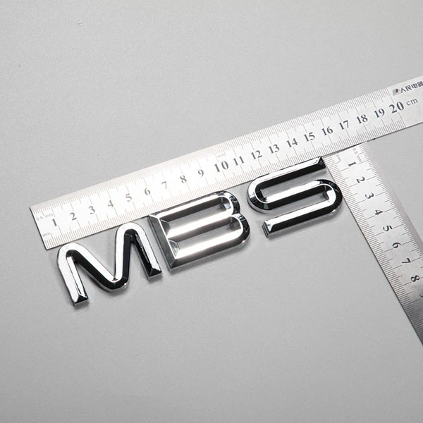 Emblema 3D in ABS cromato Logo automobilistico a specchio color argento