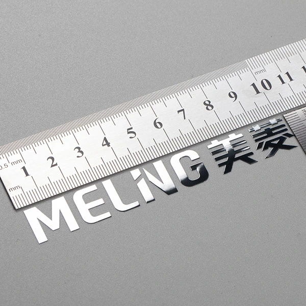 Adesivi in ​​metallo personalizzabili Logo resistente al calore in nichel lucido