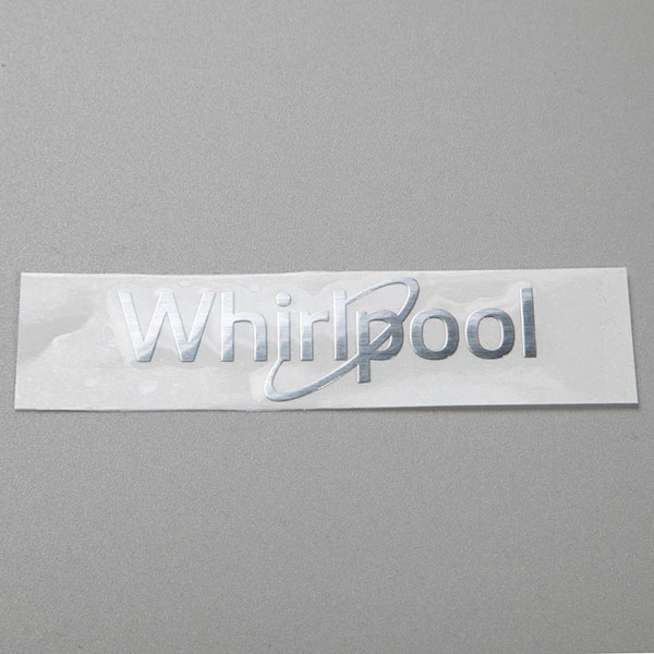 Adesivo per trasferimento in metallo personalizzato Etichetta per trasferimento in nichel spazzolato metallizzato Adesivo con logo in metallo per trasferimento