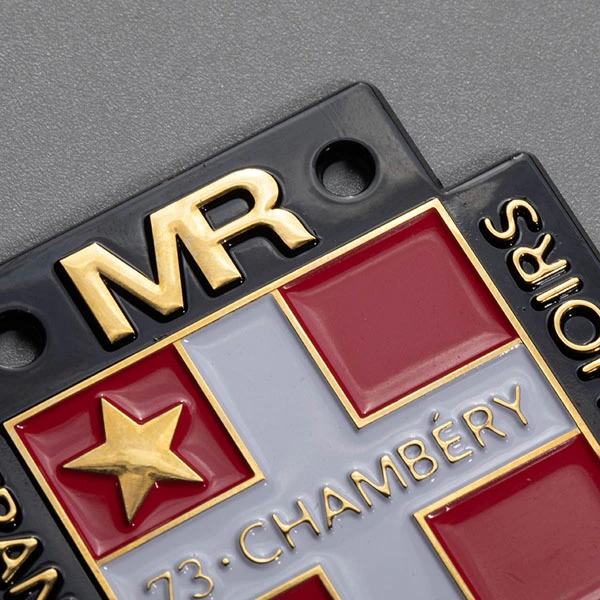 Adesivo adesivo con logo in metallo nichel 3D 3M