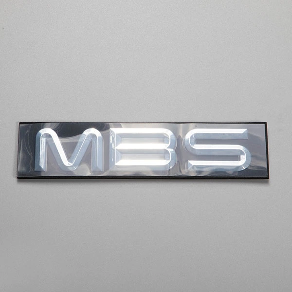 Emblema 3D in ABS cromato Logo automobilistico a specchio color argento