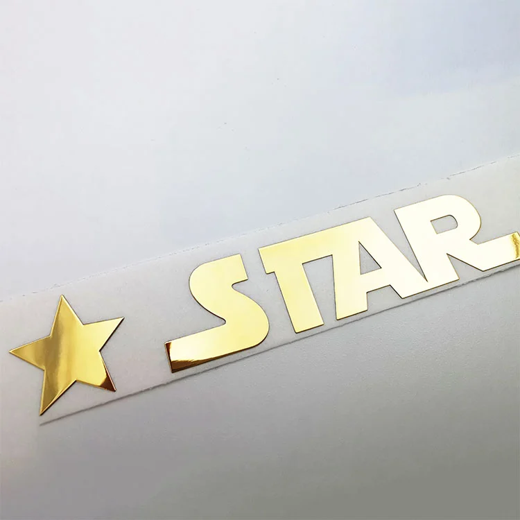 sricker in metallo logo Chrome Gold