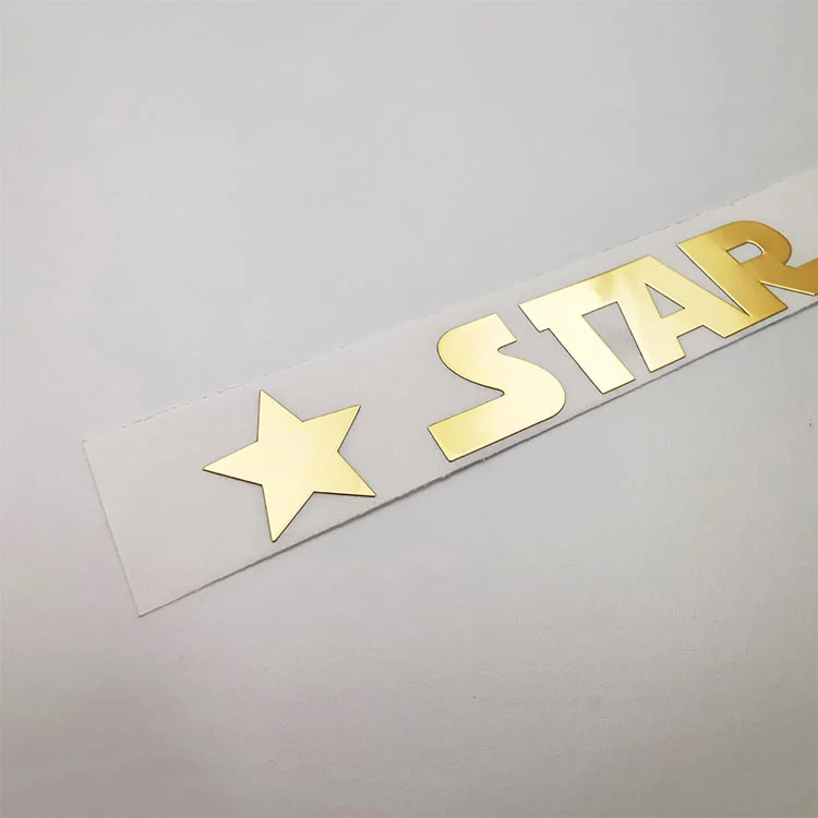 sricker in metallo logo Chrome Gold