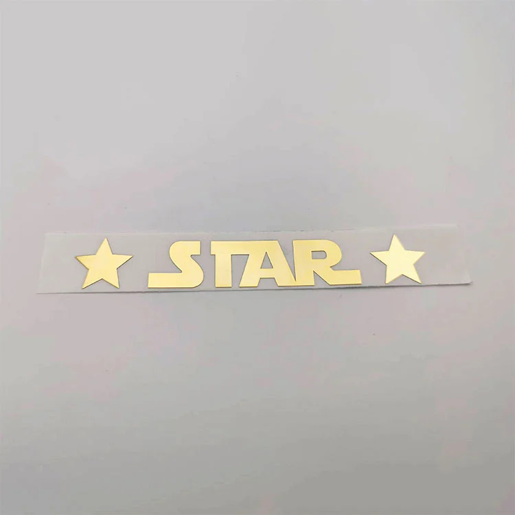 sricker in metallo logo Chrome Gold