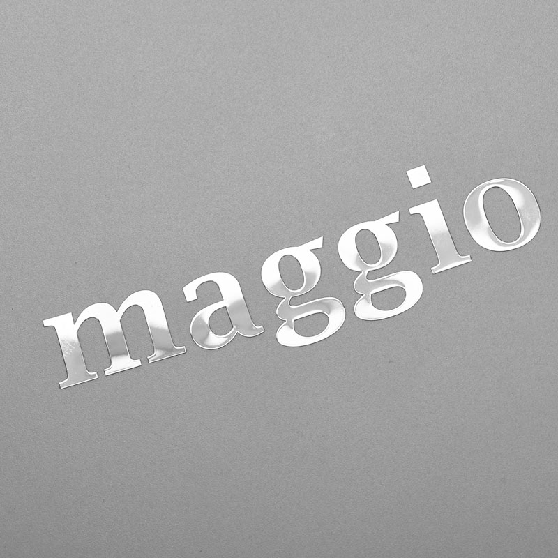 Etichetta con logo adesivo in nichel