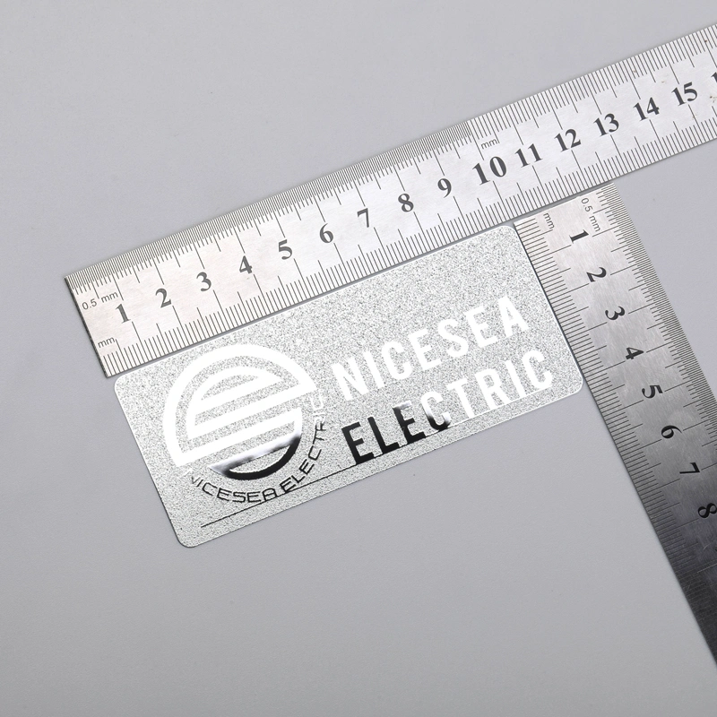 Etichetta adesiva in nichel con logo argento cromato con adesivo 3M