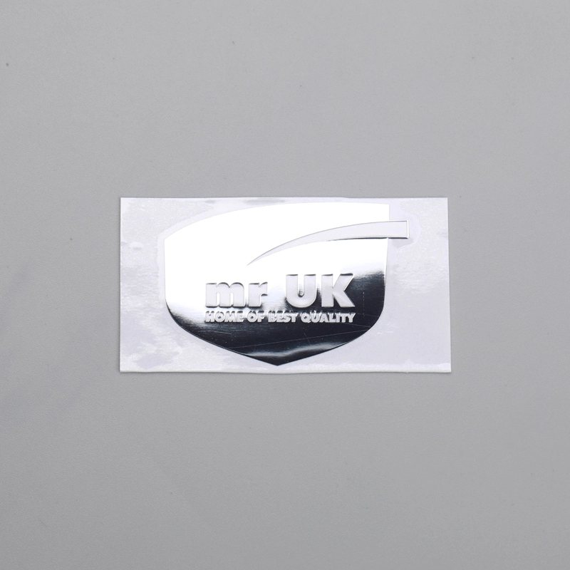 Logo emblema sottile cromato lucido personalizzato con adesivo 3M