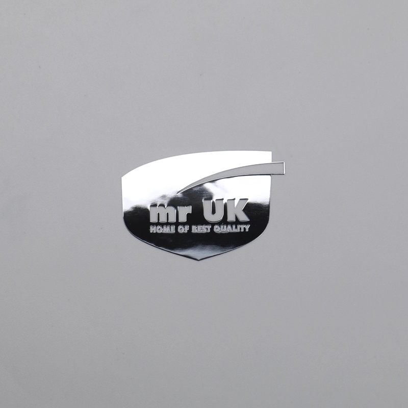 Logo emblema sottile cromato lucido personalizzato con adesivo 3M