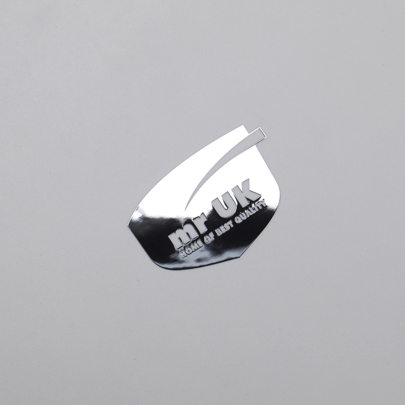 Logo emblema sottile cromato lucido personalizzato con adesivo 3M