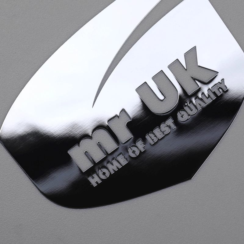 Logo emblema sottile cromato lucido personalizzato con adesivo 3M