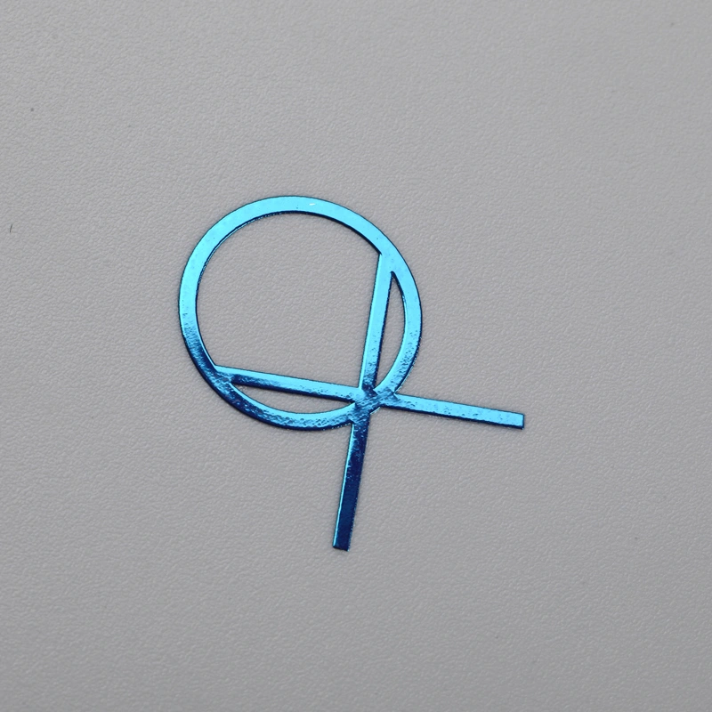Cartello con etichetta in nichel di colore blu cromato personalizzato