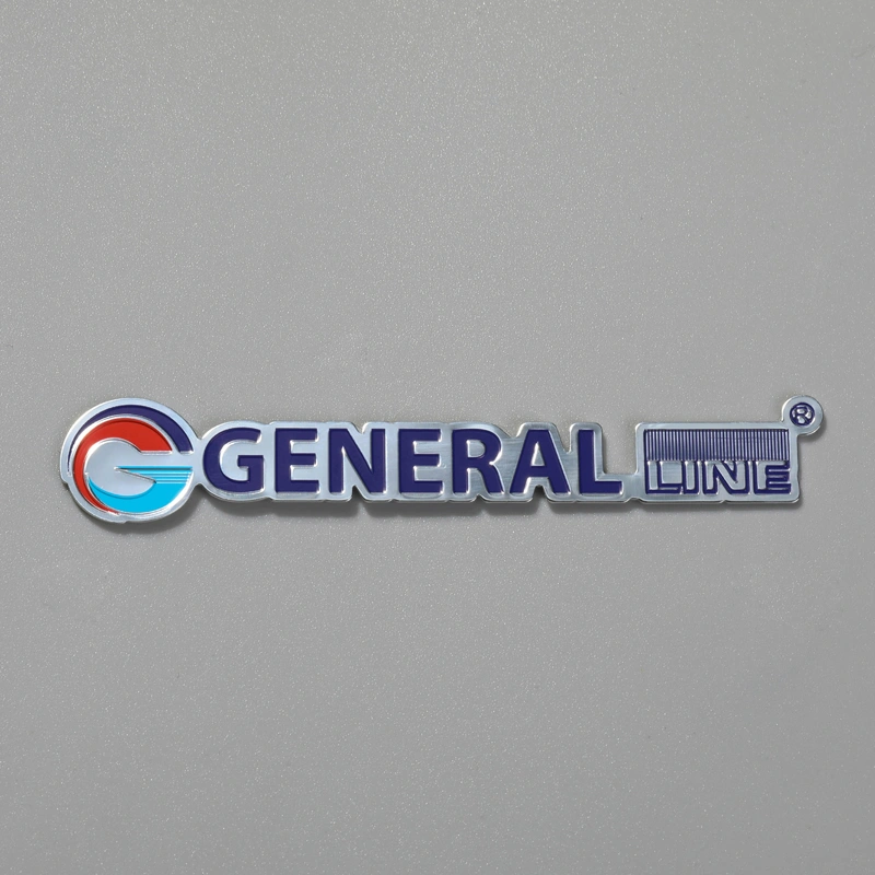 Targhetta con logo in rilievo in alluminio per frigorifero