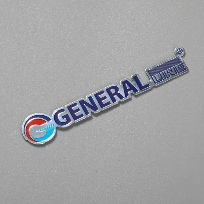 Targhetta con logo in rilievo in alluminio per frigorifero