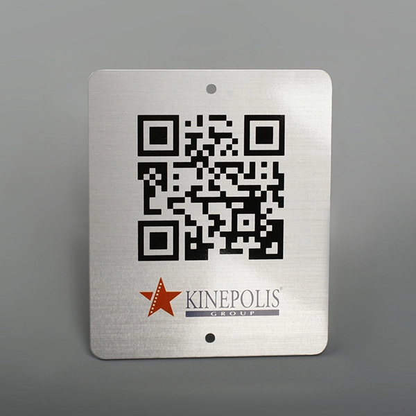 Etichetta in alluminio con codice QR