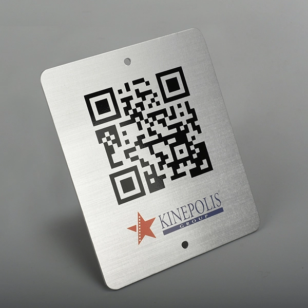 Etichetta in alluminio con codice QR