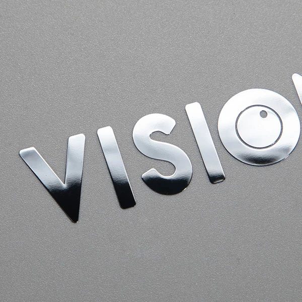 Adesivo con logo in metallo trasferibile